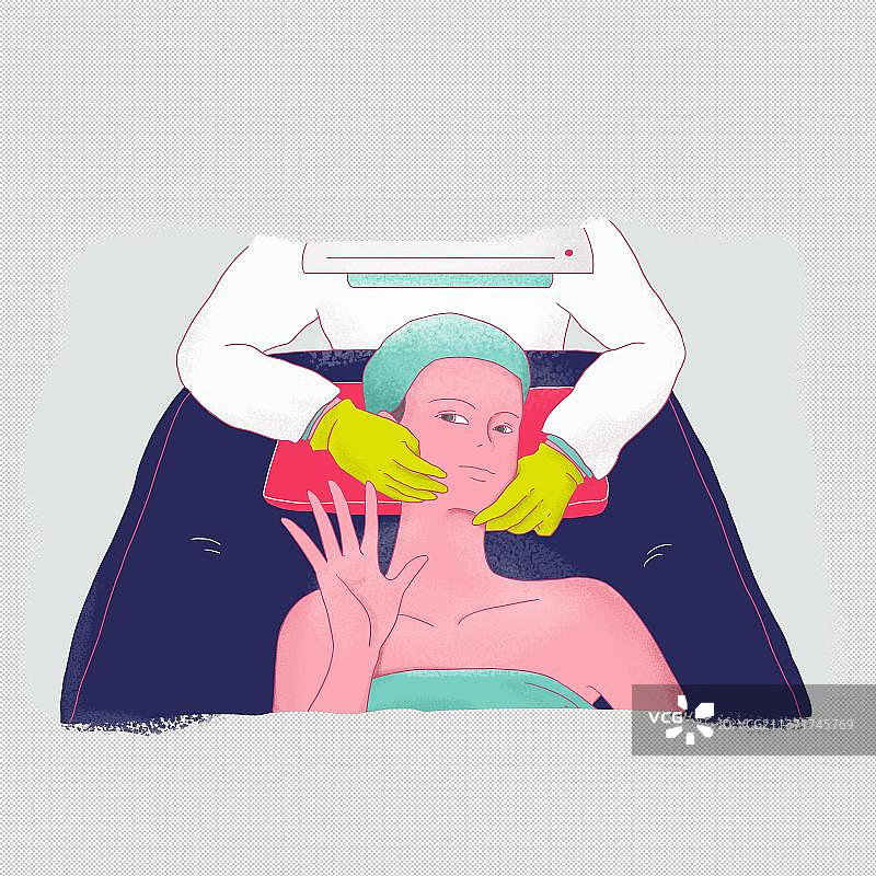 医疗美容护肤保养元素插画图片素材