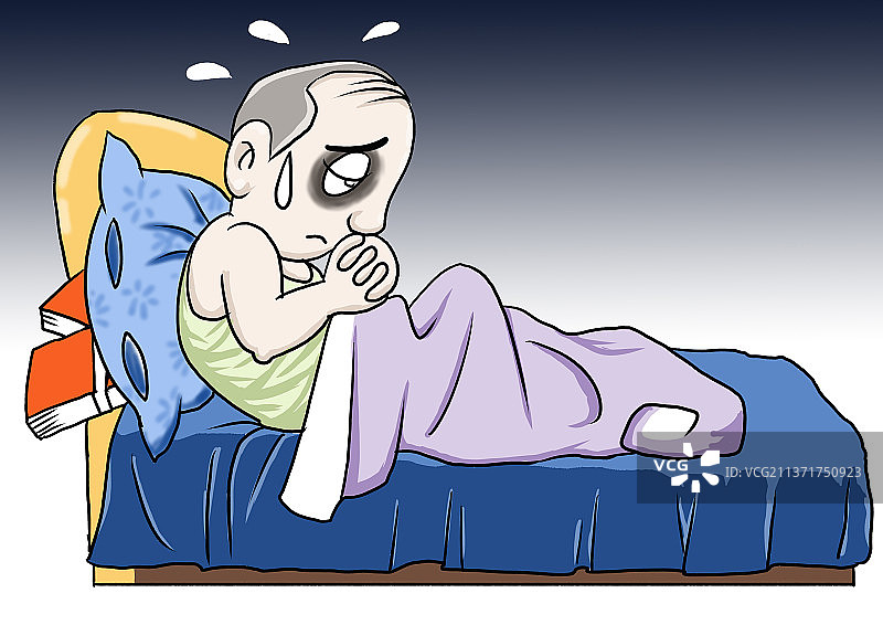 插画：失眠图片素材