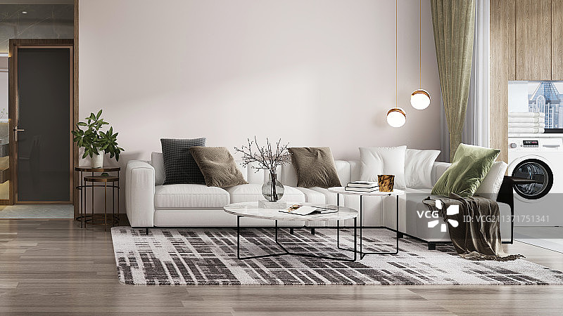 现代风格住宅空间内部客厅图片素材