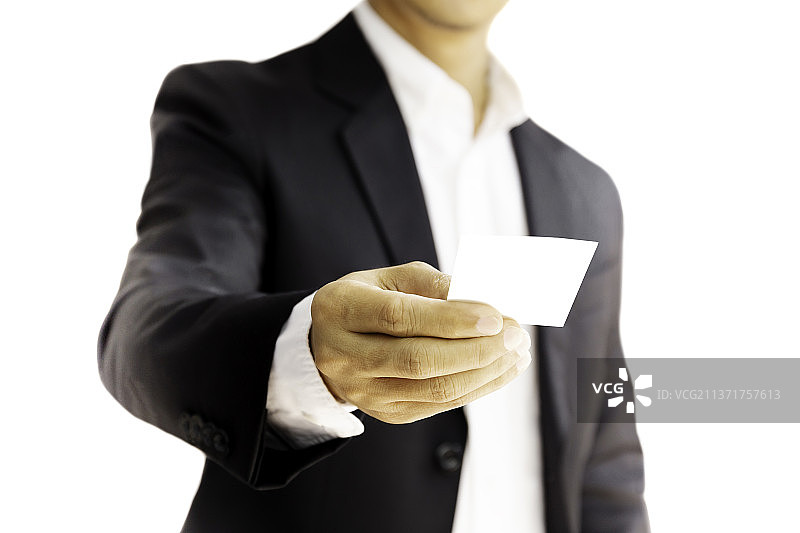 商务男士派发名片（泰国）图片素材