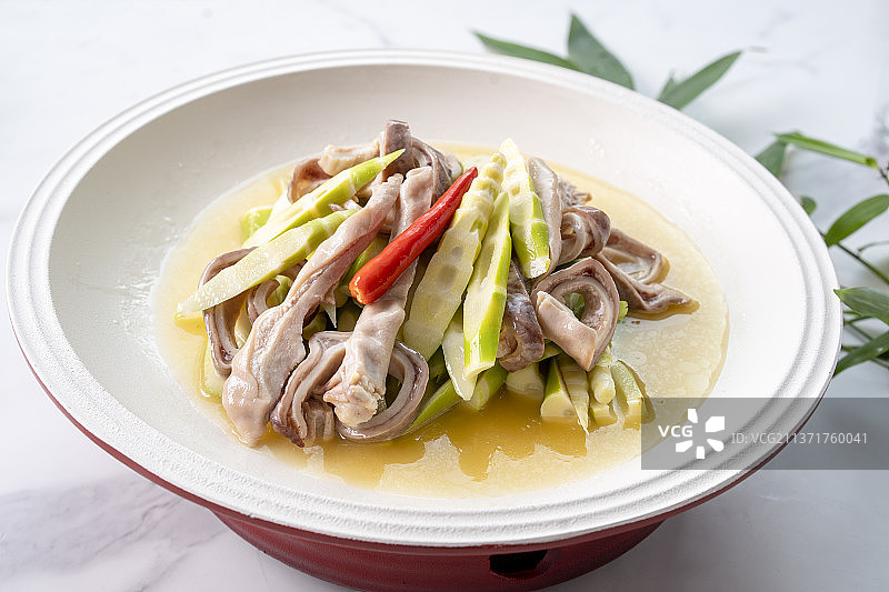 中式菜品猪肚炒绿笋图片素材