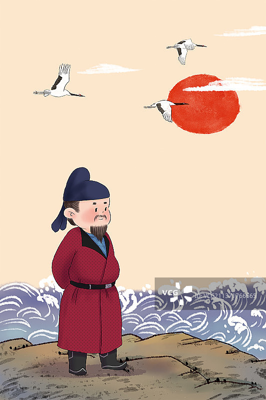 海边观日图图片素材