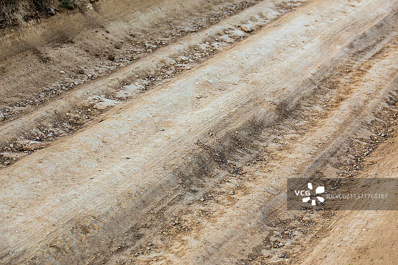 特写：干旱夏季的泥土路图片素材