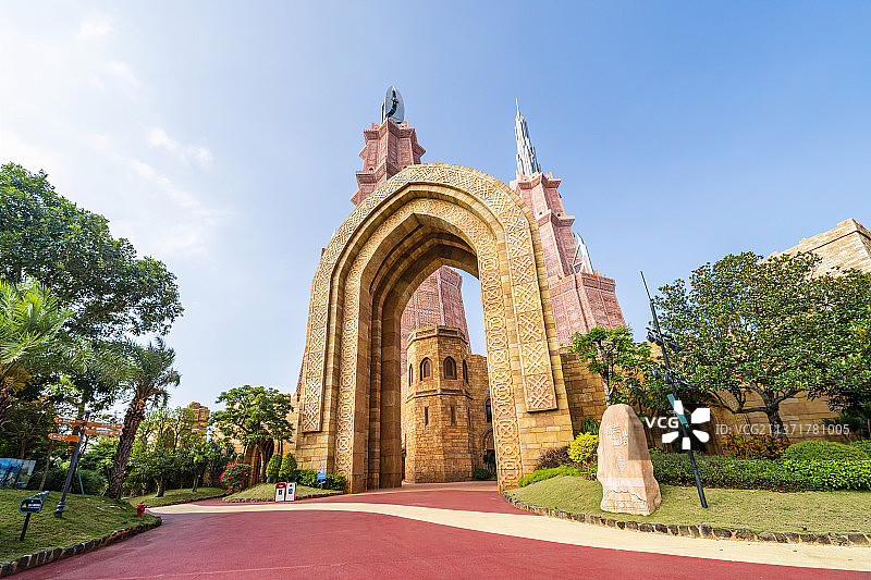 海口市秀英区长影环球100奇幻乐园楼兰古塔图片素材