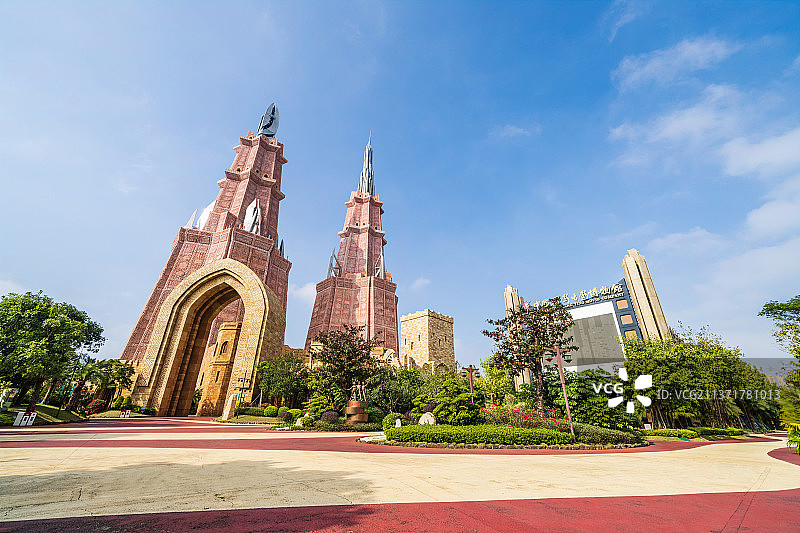 海口市秀英区长影环球100奇幻乐园楼兰古塔图片素材