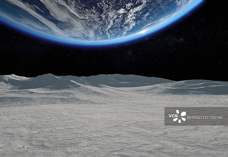 月球_表面_地球_宇宙空间图片素材