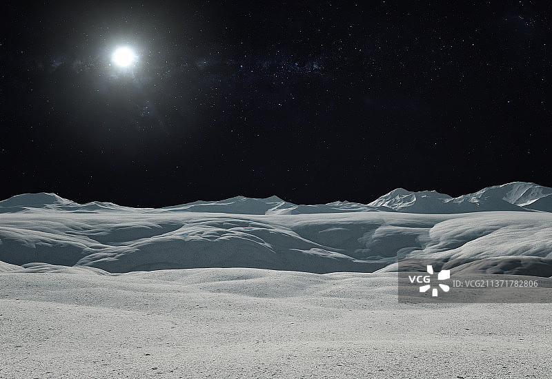 月球_表面_太阳_宇宙空间图片素材