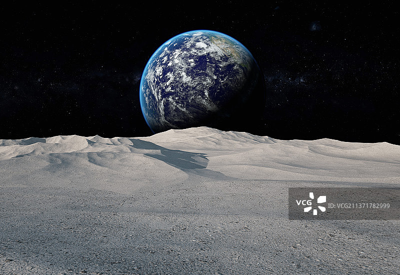 月球_表面_地球_宇宙空间图片素材