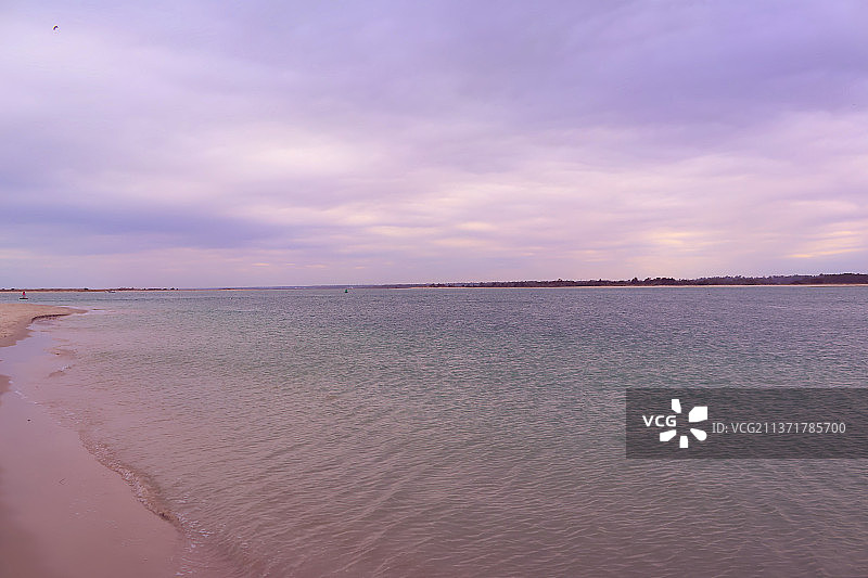 北卡罗来纳州赖茨维尔海滩南端日落美景图片素材