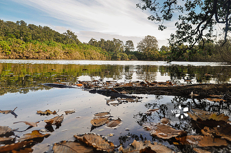 阿尔及利亚安纳巴的秋季湖泊风光图片素材