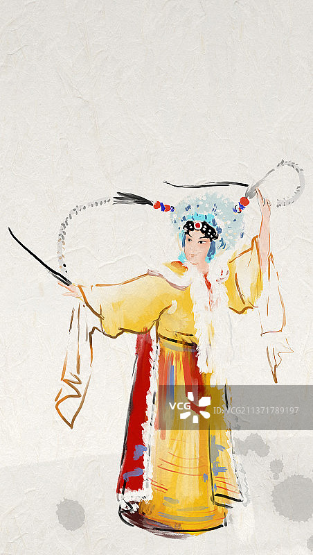 水墨宣纸肌理插画图片素材