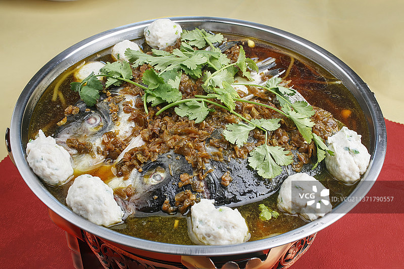 中餐美食-酱椒蒸鱼头图片素材