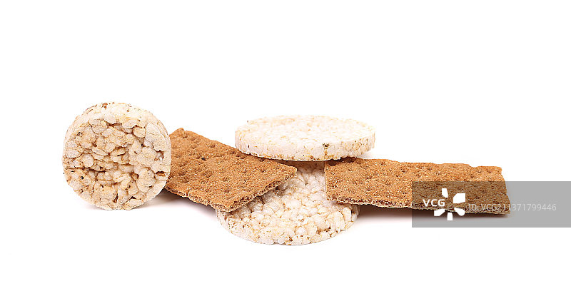 摩尔多瓦膨化米零食和脆皮面包图片素材