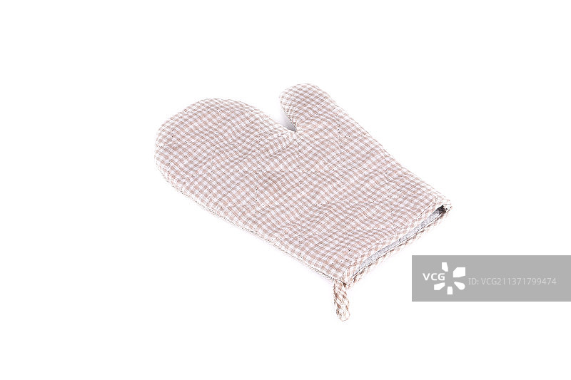 烤箱灰色手套，白色背景的心形特写，摩尔多瓦图片素材