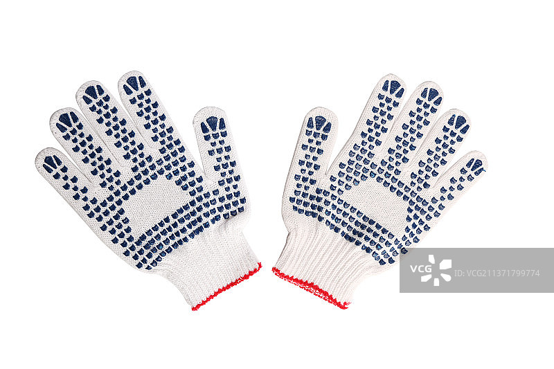 带有蓝色圆圈的防护手套图片素材