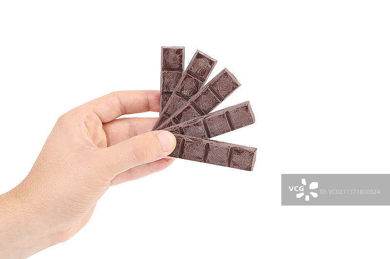 手持巧克力棒图片素材