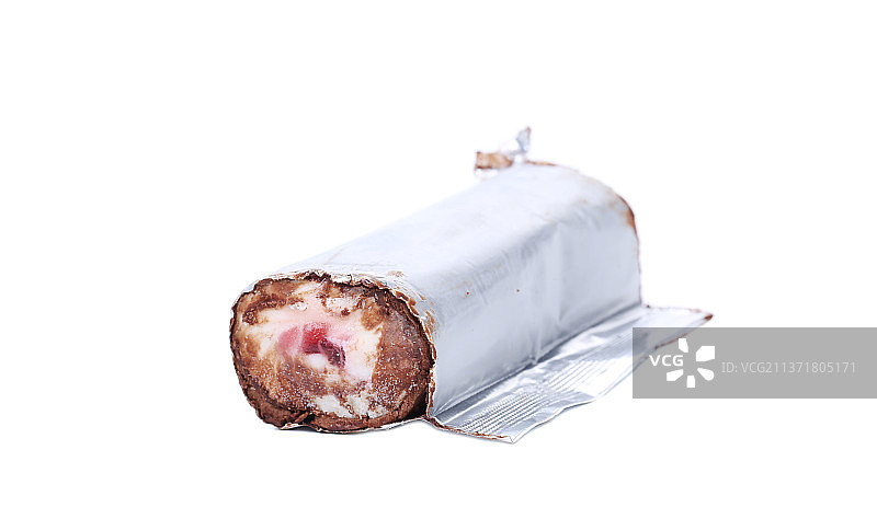冰淇淋包装，白色背景上的肉类特写，摩尔多瓦图片素材