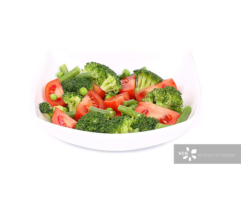 西兰花沙拉特写：摩尔多瓦白色背景图片素材