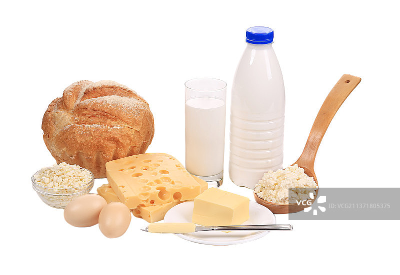 健康早餐组合，白色背景早餐特写，摩尔多瓦图片素材