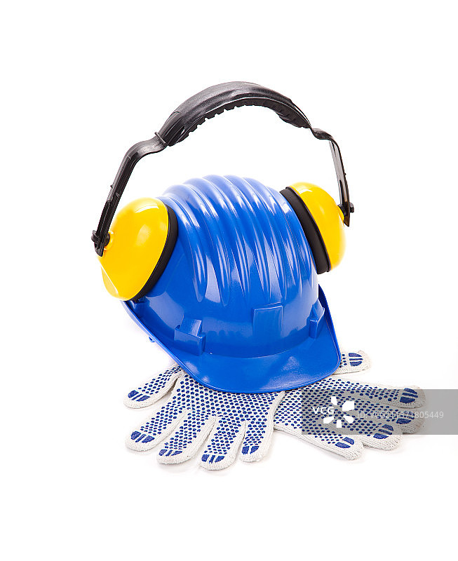 带手套的硬质安全帽和耳罩，摩尔多瓦图片素材
