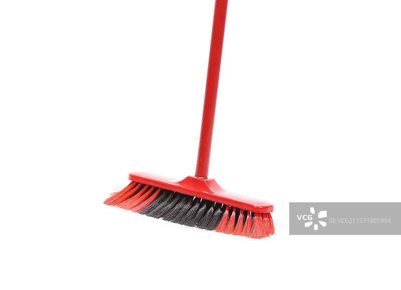 红色黑色扫帚特写图片素材