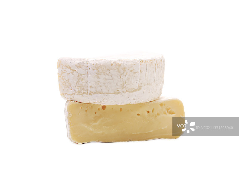 布里奶酪特写，白色背景下的奶酪特写，摩尔多瓦图片素材