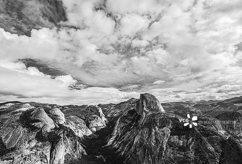 半圆顶山脉风景（加利福尼亚州，美国）图片素材