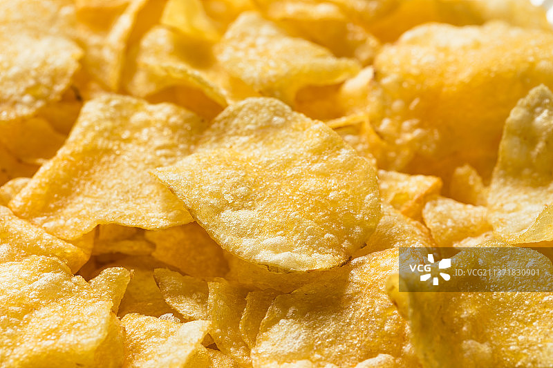 香脆薄薯片完整拍摄图片素材