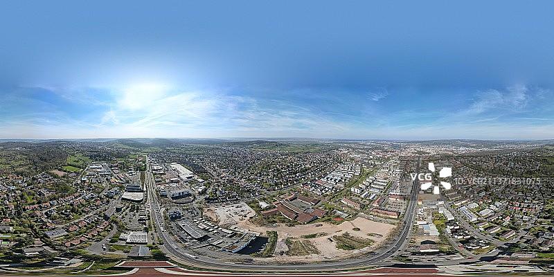 德国阿沙芬堡城市景观高角度景观图片素材