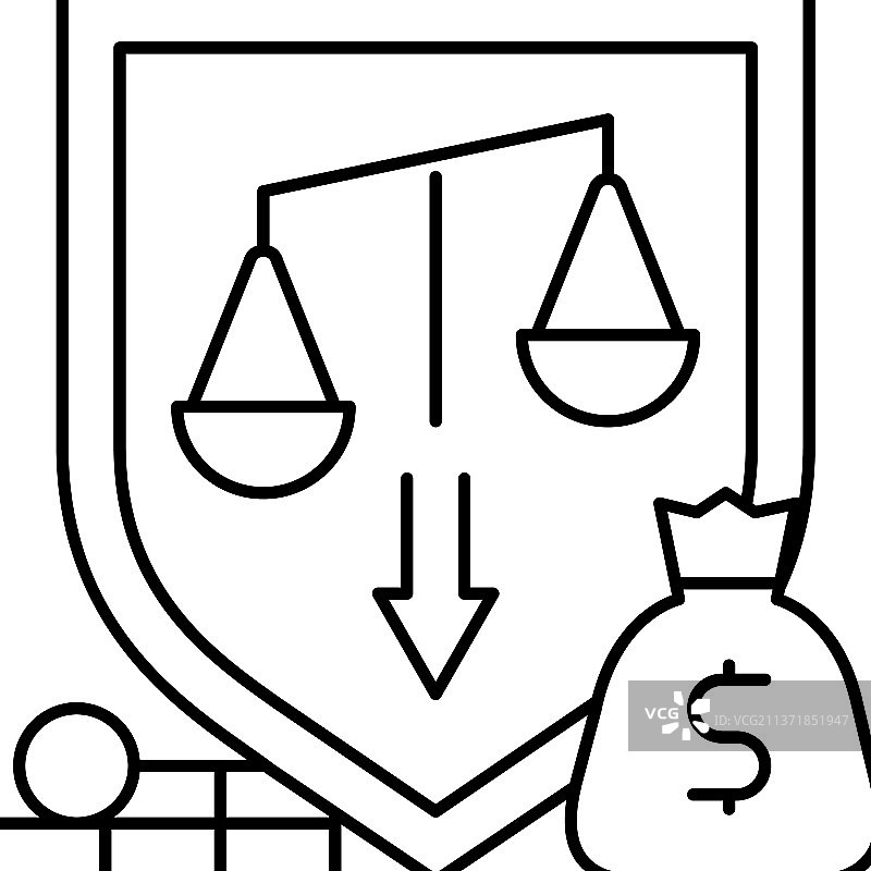 不平等社会问题线条图标图片素材