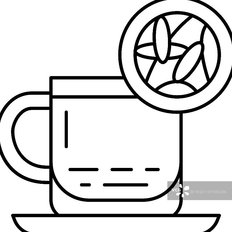 普洱茶线条图标图片素材