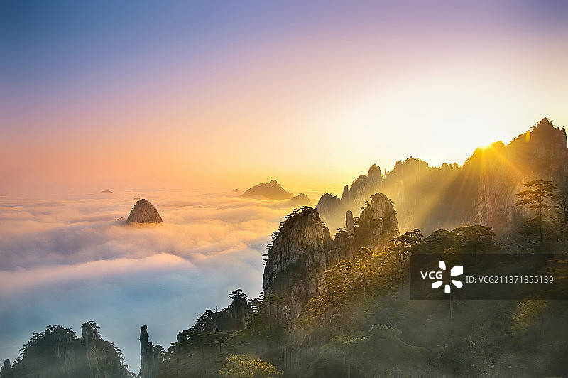 黄山日出 此生定要感受一下黄山的日出和云海图片素材