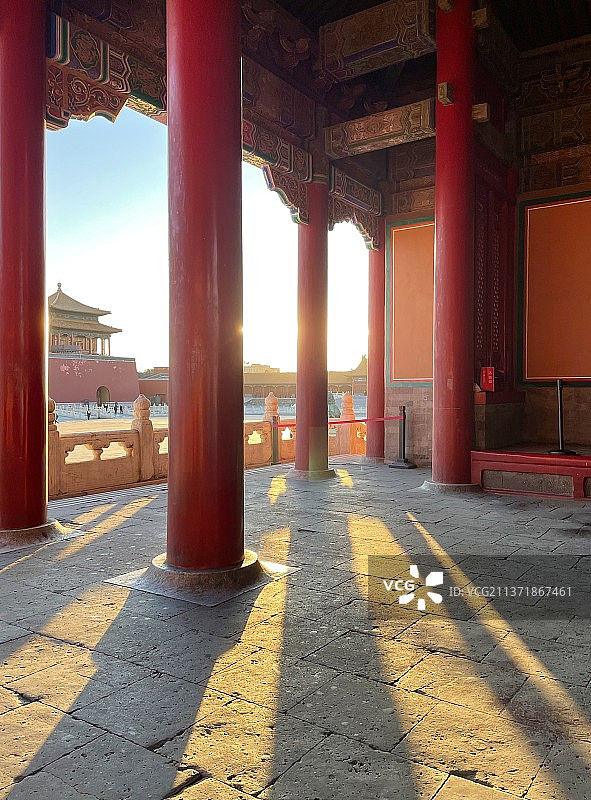 故宫宫殿红色柱子图片素材