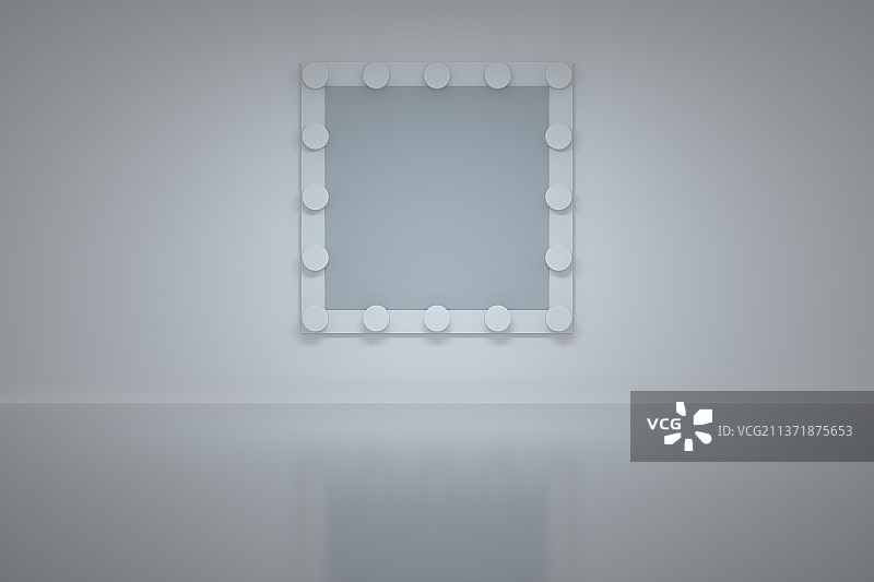 3D渲染抽象灯光相框墙面图片素材