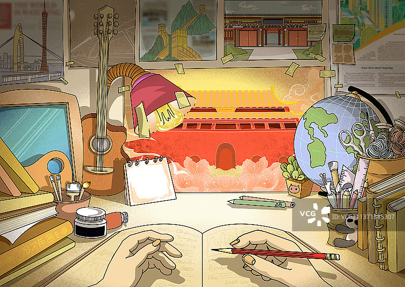 好好学习夜晚读书高考前夜阅读自律书桌梦想挑灯夜读图片素材