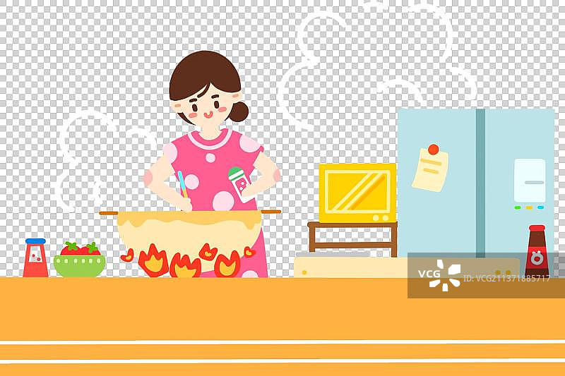 主妇妈妈在做饭图片素材