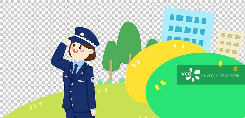 站在城市里的警察图片素材