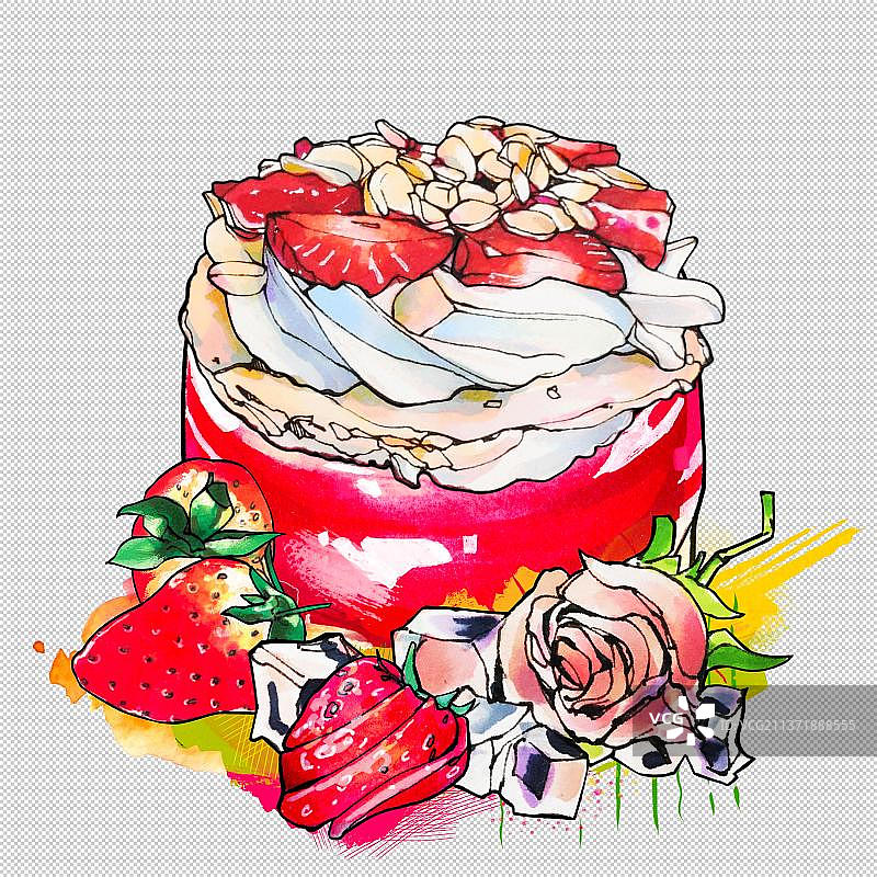 下午茶甜点心 巧克力 草莓奶油蛋糕 烘焙面包图片素材
