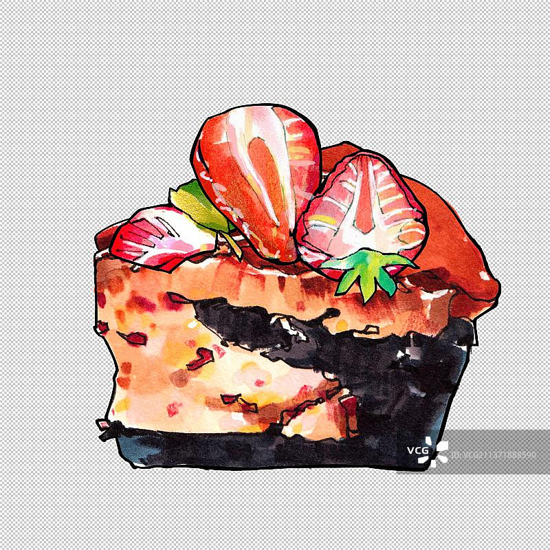 下午茶甜点心 巧克力 草莓奶油蛋糕 烘焙面包图片素材