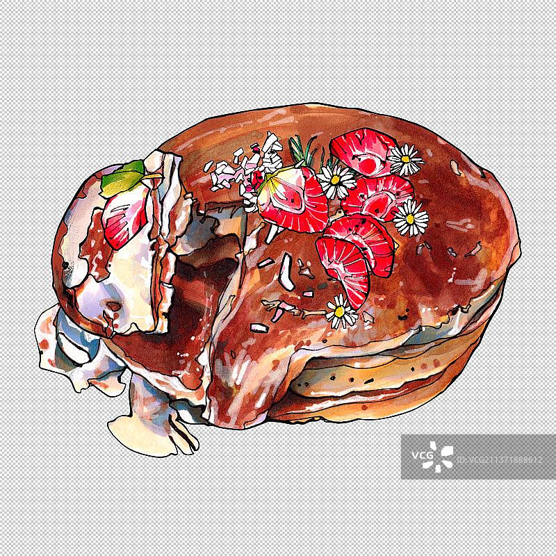 下午茶甜点心 巧克力 草莓奶油蛋糕 烘焙面包图片素材