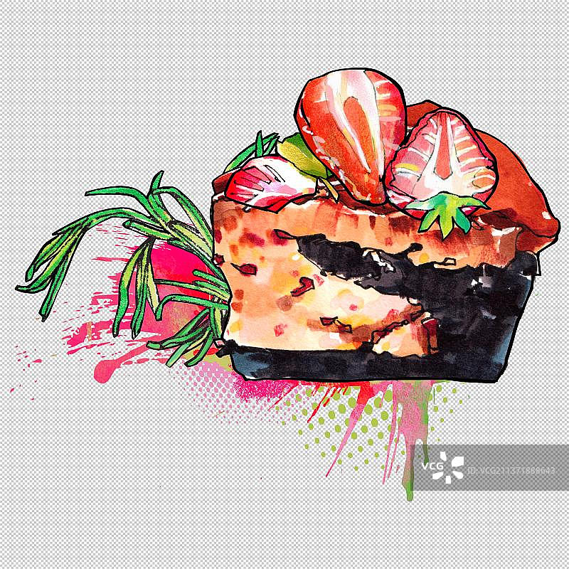 下午茶甜点心 巧克力 草莓奶油蛋糕 烘焙面包图片素材