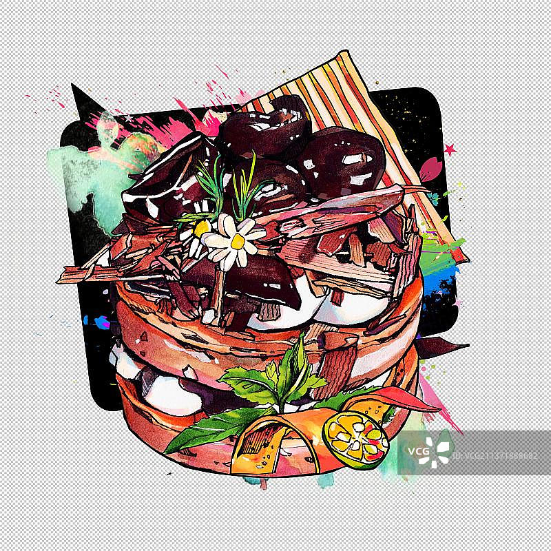 下午茶甜点心 巧克力 草莓奶油蛋糕 烘焙面包图片素材