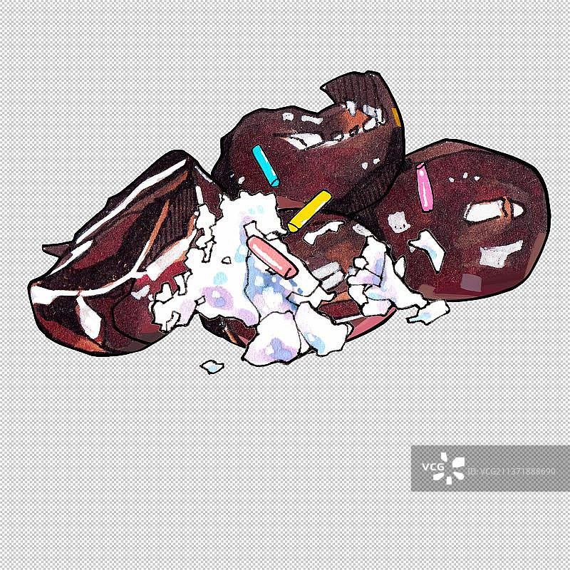 下午茶甜点心 巧克力 草莓奶油蛋糕 烘焙面包图片素材