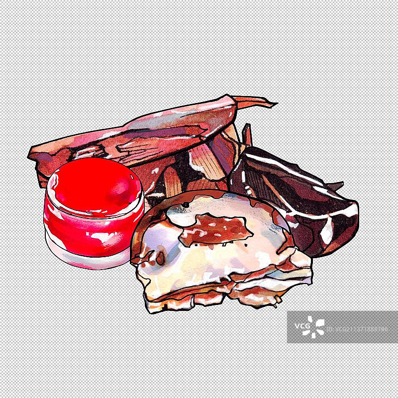 下午茶甜点心 巧克力 草莓奶油蛋糕 烘焙面包图片素材