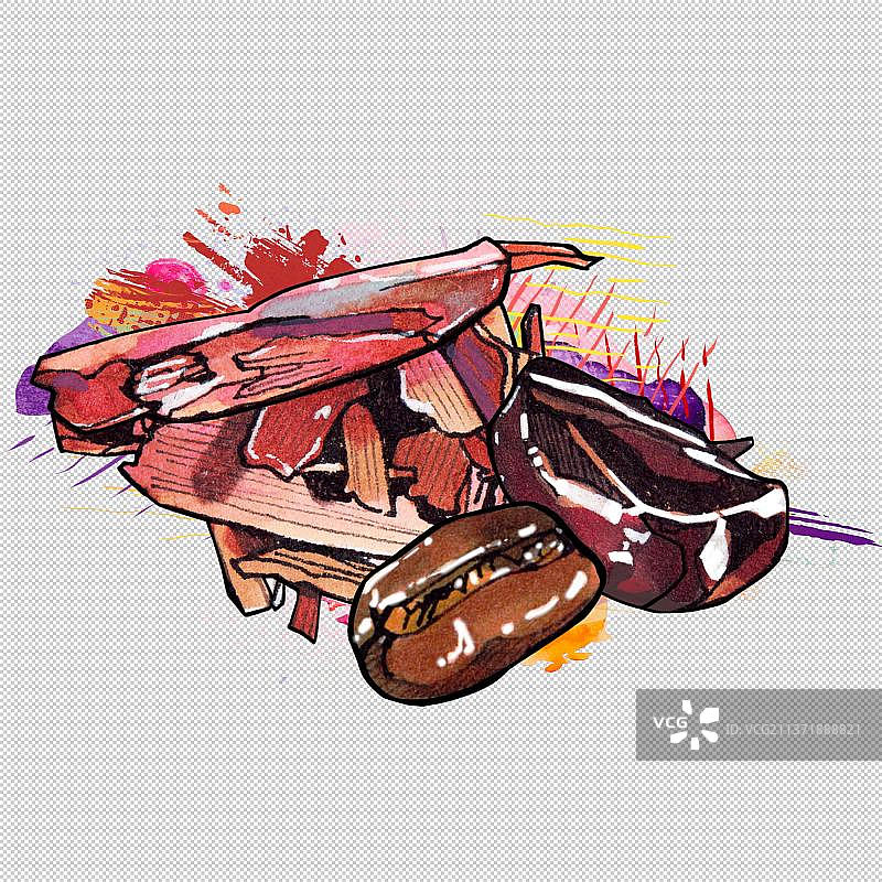 下午茶甜点心 巧克力 草莓奶油蛋糕 烘焙面包图片素材