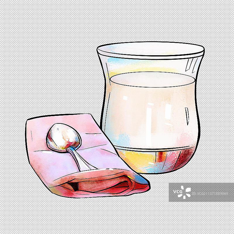 草莓牛奶 餐具 早餐 点心图片素材
