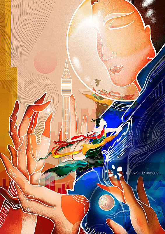 梦幻飞天，奔向宇宙图片素材