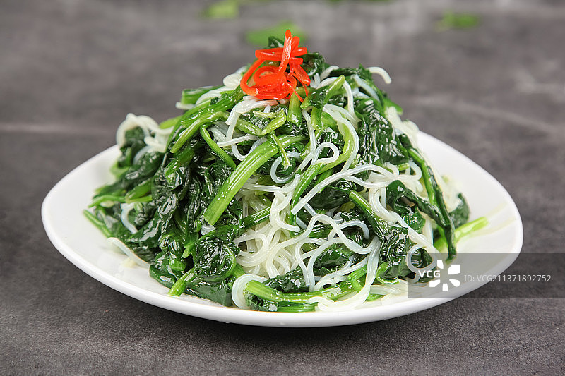 中餐美食-菠菜拌粉丝图片素材