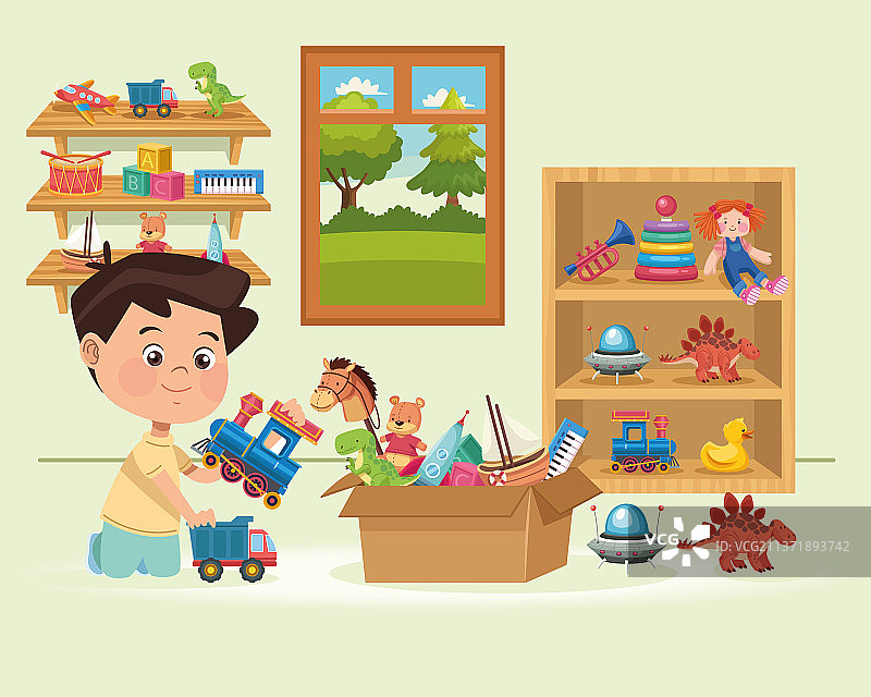 在游戏室里的小男孩图片素材