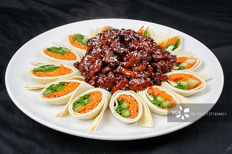 中餐美食-京酱鸭片图片素材